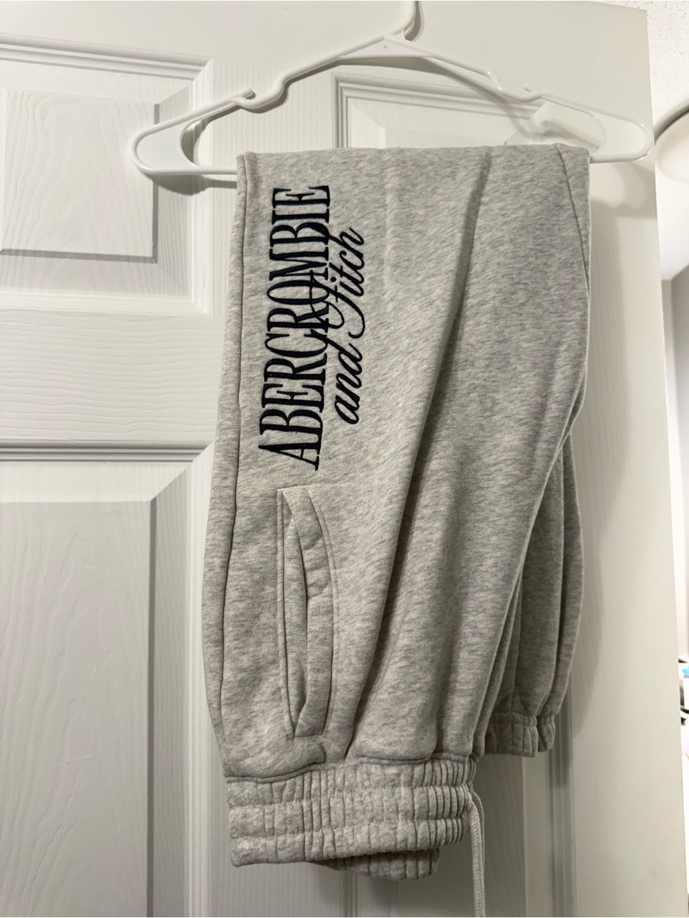 Abercrombie & Fitch Light Gray Logo Jogger Pants